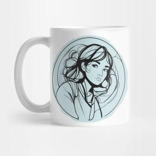 Girl doodling Mug